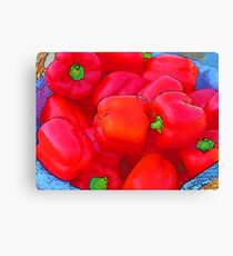 RainbowConfetti Farmers Market: Red Peppers Canvas Print