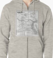 Vintage Map of Shanghai China (1912) Zipped Hoodie