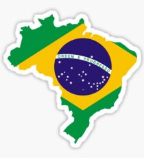 Brazil Flag Map Sticker
