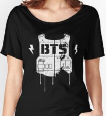 BTS Grunge Logo Women's Relaxed Fit T-Shirt