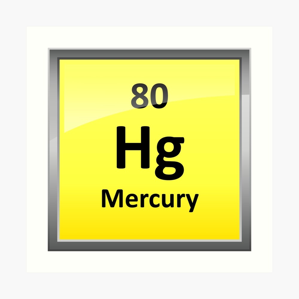 Mercury Periodic Table Element Symbol Metal Print By Sciencenotes | My ...
