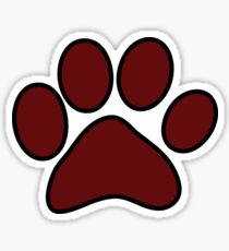 Maroon Dog Paw Sticker