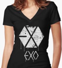 EXO GRUNGE SPRAYPAINT Women's Fitted V-Neck T-Shirt