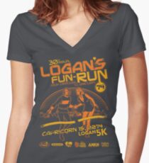 Logan's Fun-Run Women's Fitted V-Neck T-Shirt