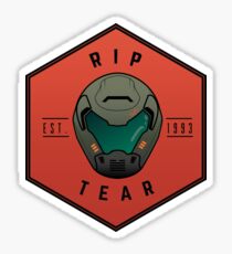 Doom Guy Helmet - RIP TEAR Sticker