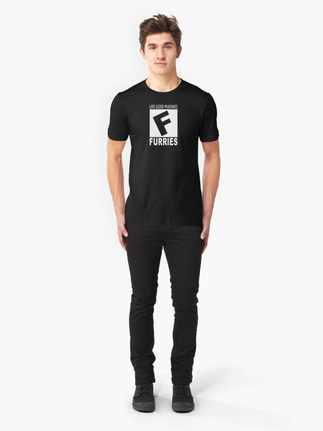 Alternate view of Furries Rating Slim Fit T-Shirt