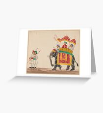 Decorated Indian Elephant with a Canopied Howdah Greeting Card