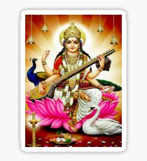 "BRAHMA SARASWATI CONSORT AND GODDESS" Print Sticker