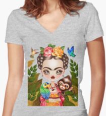 Frida Querida Women's Fitted V-Neck T-Shirt