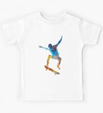 Man skateboard 01 in watercolor Kids Tee