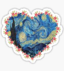 Starry Night inside the Heart Sticker