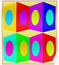 "PSYCHEDELIC BLOCKS" 3D Whimsical Print Poster