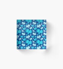 Blue Palm Trees Acrylic Block