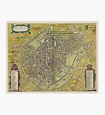 Vintage Map of Brussels Belgium (1698) Photographic Print