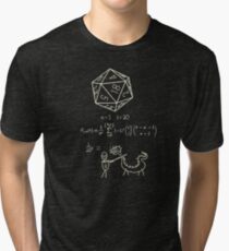 Camiseta de tejido mixto La ciencia de los 20 dados de lado.