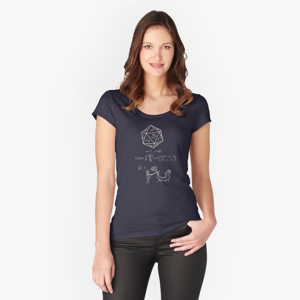 The science of 20 sided dice. Fitted Scoop T-Shirt