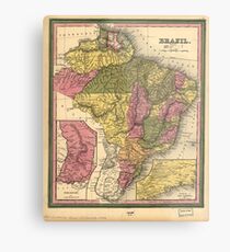 Vintage Map of Brazil (1846) Metal Print