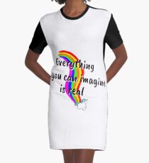 Rainbow of Unicorn is everything you want from life Graphic T-Shirt Dress