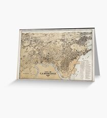 Vintage Map of Cambridge Massachusetts (1877) Greeting Card