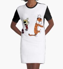 calvin and hobbes Graphic T-Shirt Dress