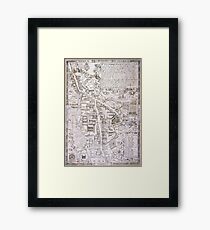 Vintage Map of Cambridge England (1574) Framed Print