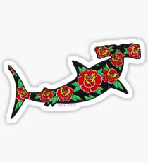 Hammerhead with Roses - Art By Kev G Sticker