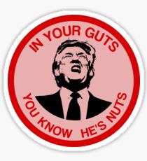 In Your Guts, You Know He's Nuts (Trump Mocking) Sticker