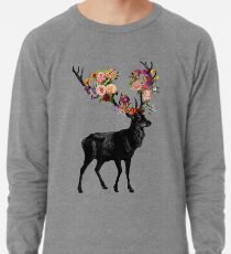 Spring Itself Deer Floral Lightweight Sweatshirt