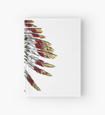 Skull in Indian feathers. Hardcover Journal