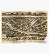 Vintage Bildkarte von Columbus Georgia (1886) Poster