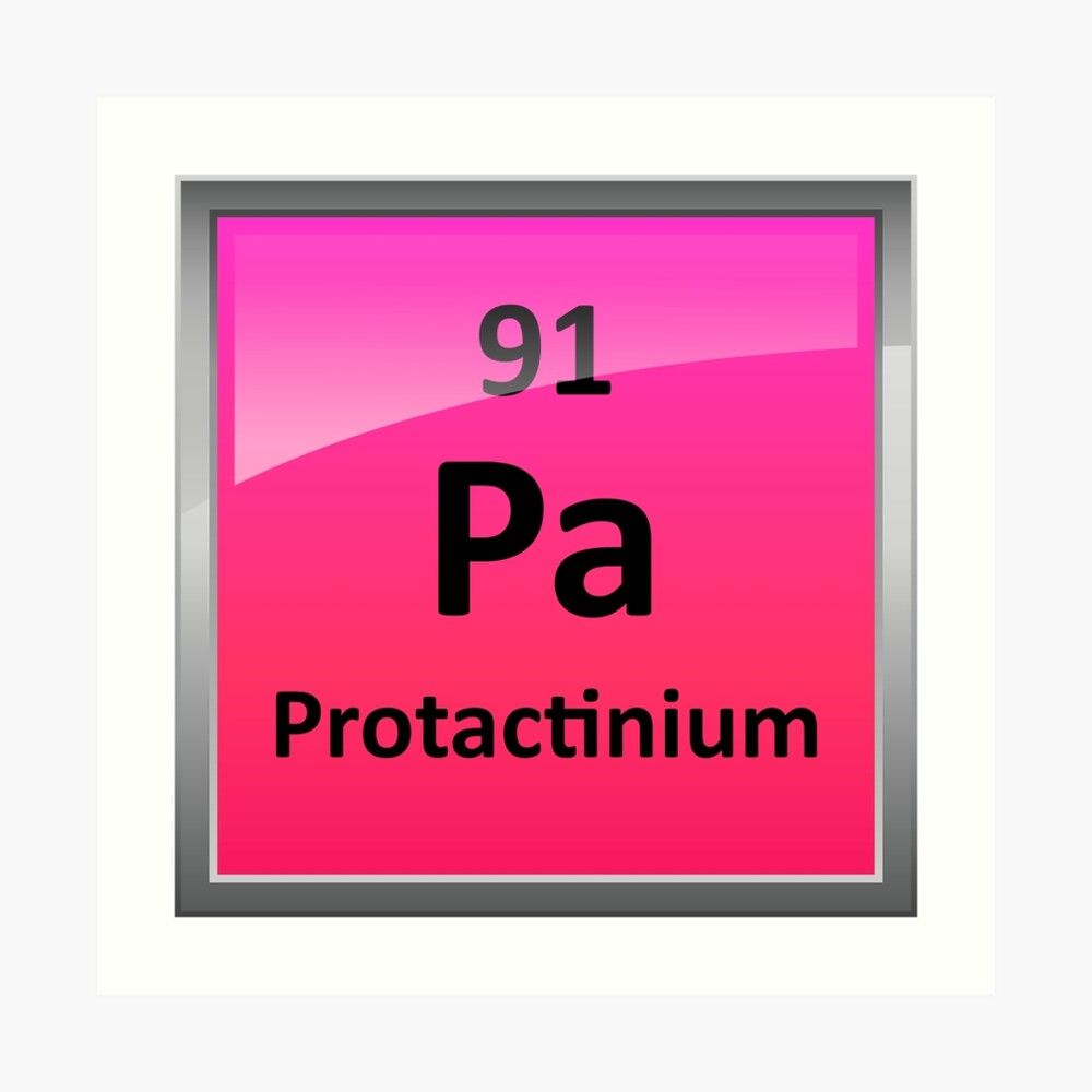 protactinium periodic table element symbol art print by sciencenotes