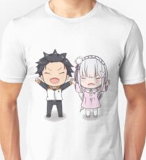 RE:Zero Subaru and Emilia Chibi Unisex T-Shirt