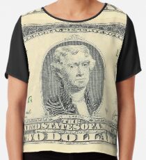 President Jefferson: 2 Dollar Bill Chiffon Top
