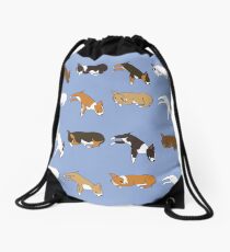 Lazy Bull Terrier - Blue Drawstring Bag
