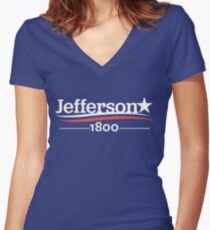 HAMILTON Musical THOMAS JEFFERSON 1800 Burr Election of 1800 Women's Fitted V-Neck T-Shirt