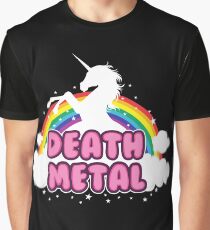 DEATH metal parody funny unicorn rainbow Graphic T-Shirt