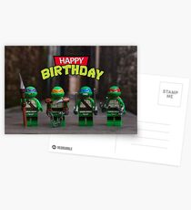 Teenage Mutant Ninja Turtles themed Birthday Card Postcards