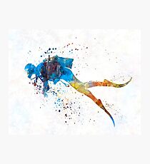 Homme plongeur 01 à l'aquarelle Impression photo