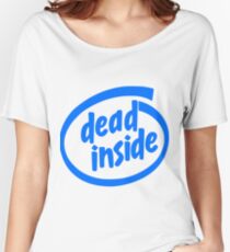 Camiseta ancha para mujer Dead Inside (Intel Inside)
