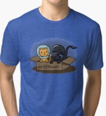 Kitten and Alien Tri-blend T-Shirt