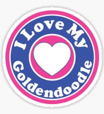 I LOVE MY GOLDENDOODLE DOG HEART I LOVE MY DOG PET PETS PUPPY STICKER STICKERS DECAL DECALS Sticker