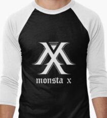 Monsta X Logo White Men's Baseball ¾ T-Shirt