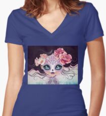 Camila Huesitos - Sugar Skull Women's Fitted V-Neck T-Shirt
