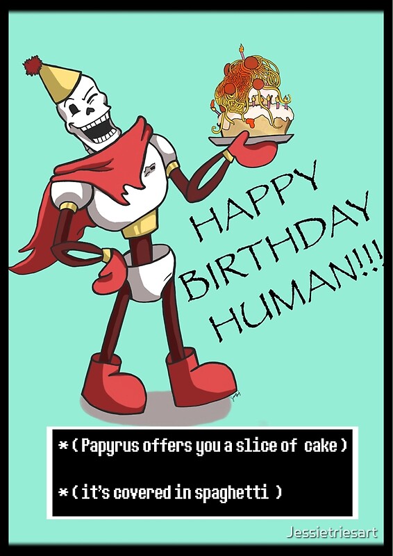 "Papyrus Happy Birthday" Greeting Cards by Jessietriesart Redbubble