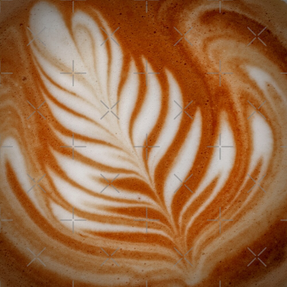 "Coffee Art Leaf" by NerdyByDesign Redbubble