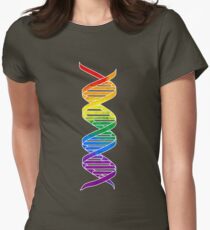 Rainbow Double Helix Women's Fitted T-Shirt
