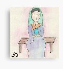 Kwan Yin Sitting Contemplating Compassion Canvas Print