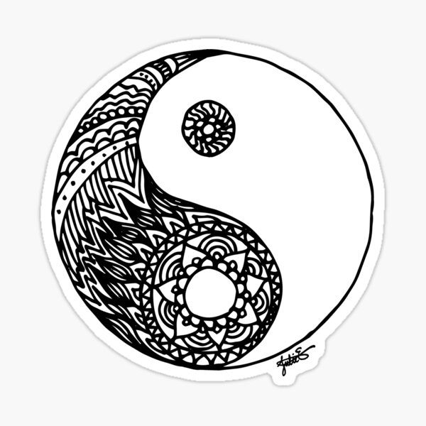 Tangled Yin Yang Sticker