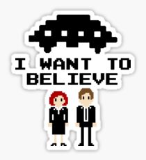 I Want To Believe 8bit Sticker