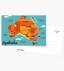 Australia Map Postcards